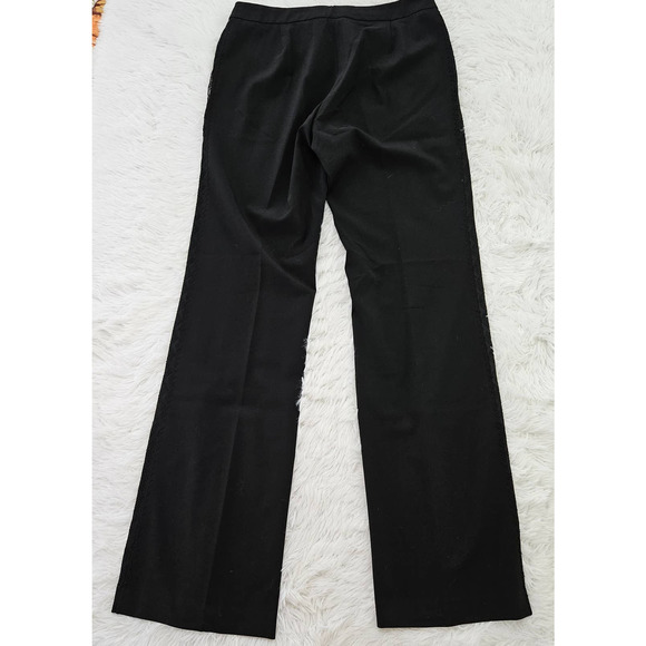 Elie Tahari Women's Black Wool Lace Side Bootcut Leg‎ Trousers. Size 8 - Picture 5 of 12